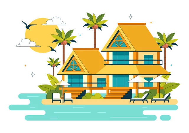 Beach house  Illustration