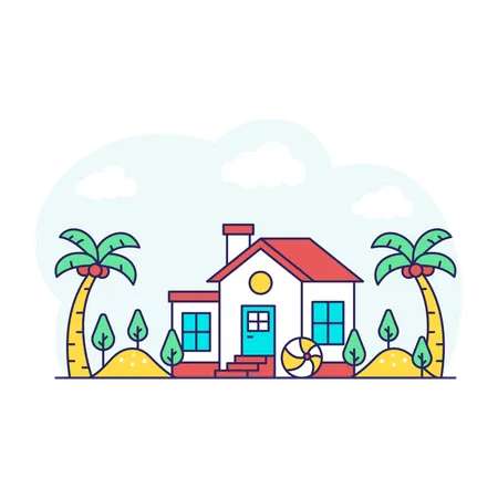 Beach House  Illustration