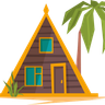 illustration for beach hut