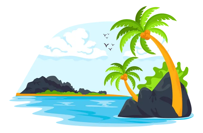Beach Landscape Illustration