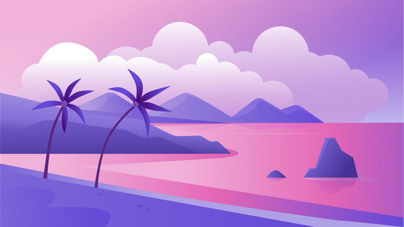 Beach Landscape Illustration
