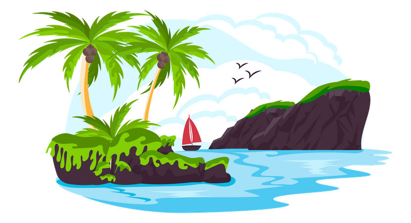 Beach Landscape  Illustration