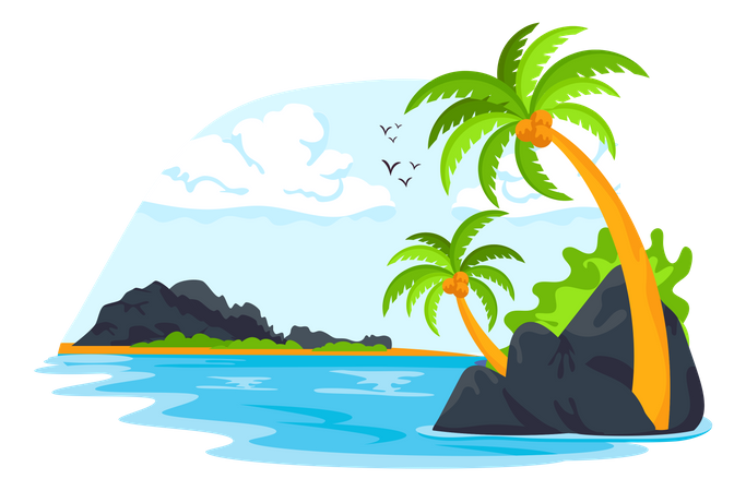 Beach Landscape  Illustration