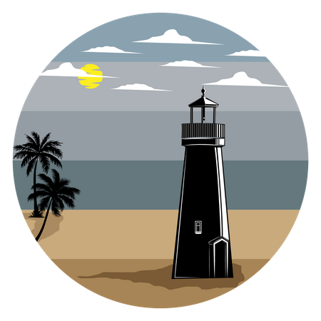 Beach monitoring tower  Illustration
