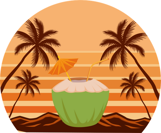 Beach paradise  Illustration