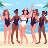 beach party illustration svg