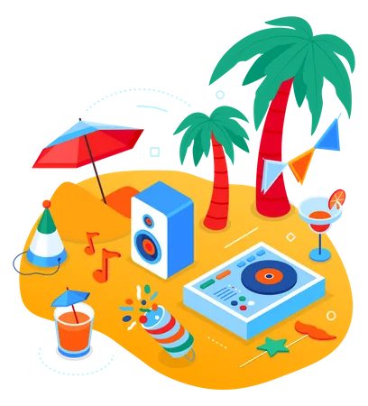 Beach party  Illustration