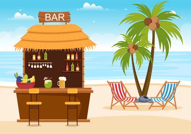 Beach Pub  Illustration