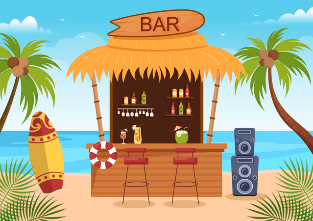 Beach Pub  Illustration