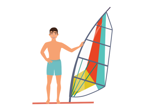 Beach Rafting  Illustration