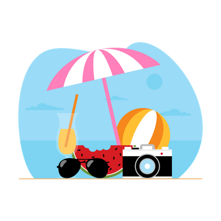 Beach refreshments  Illustration