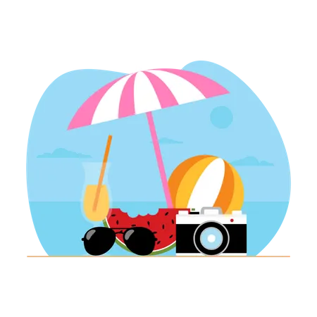 Beach refreshments  Illustration