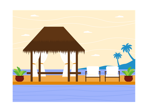 Beach resort  イラスト
