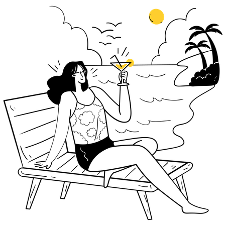 Beach Resort Relaxation  Illustration