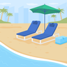 free beach resort vacation illustrations