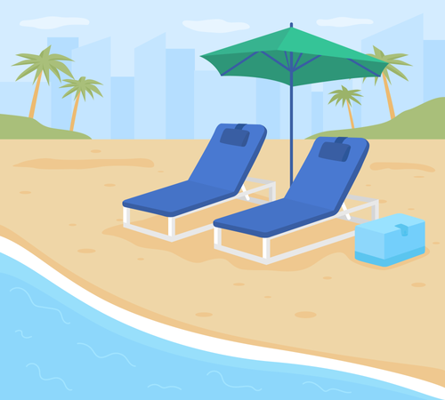 Beach resort vacation  Illustration