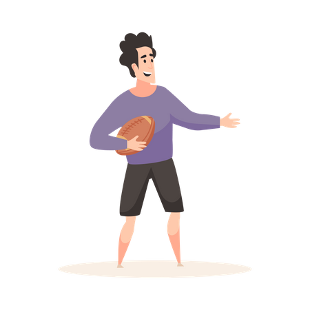 Beach Rugby Player Illustration