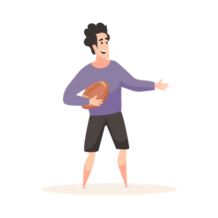 Beach Rugby Player Illustration