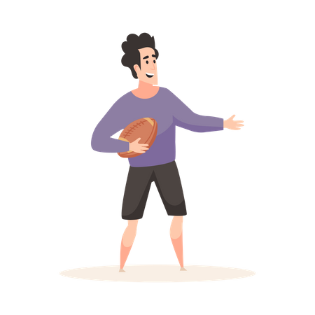 Beach Rugby Player  Illustration