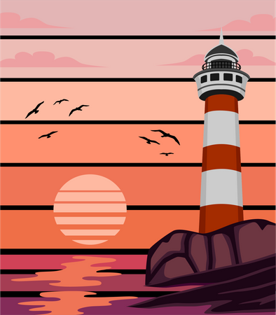 Beach sunset  Illustration