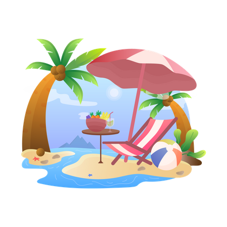 Beach time  Illustration