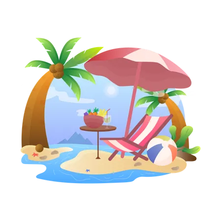 Beach time  Illustration