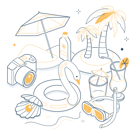 Beach vacation  Illustration