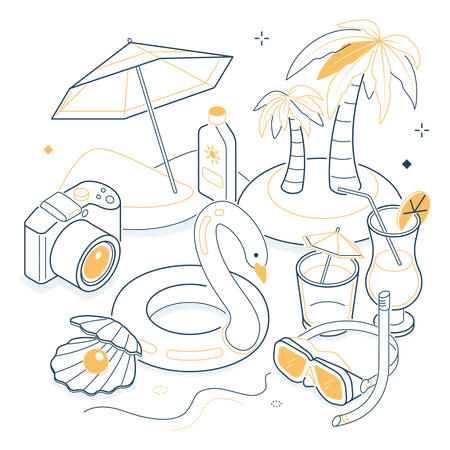 Beach vacation  Illustration