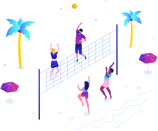 Beach volleyball Illustration