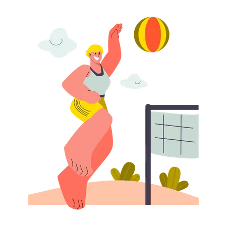 Beach volleyball Illustration