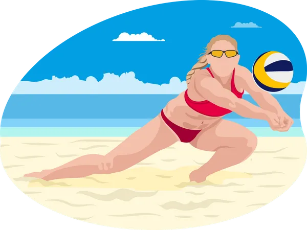 Beach volleyball player  Illustration