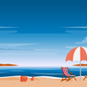 free beach with chairs illustrations