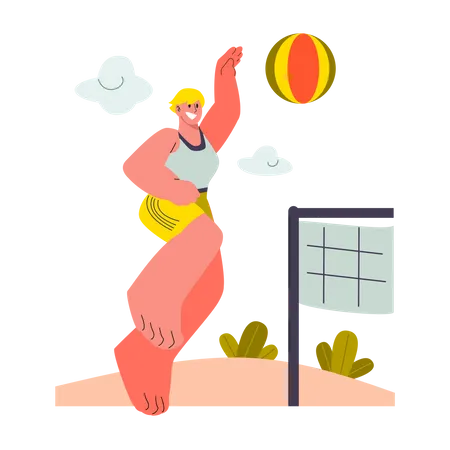 Beach-Volleyball  Illustration