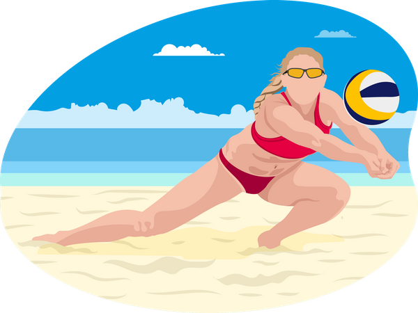 Beachvolleyballspieler  Illustration