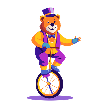 Bear performing in circus  Illustration