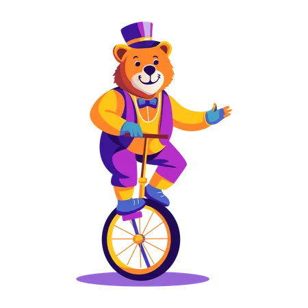 Bear performing in circus  Illustration