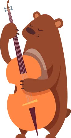 Bear playing violin  Illustration