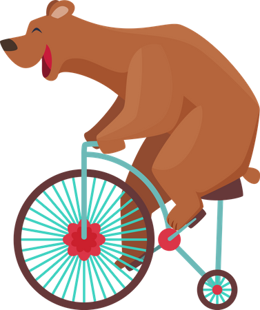 Bear riding cycle Illustration