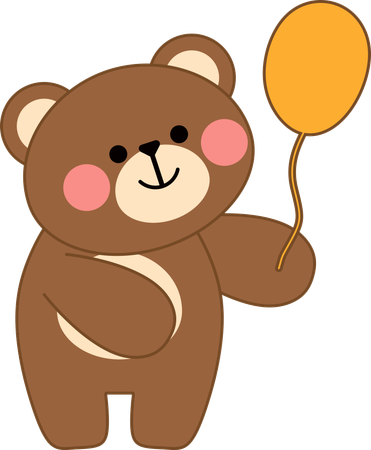 Bear with balloon  Illustration