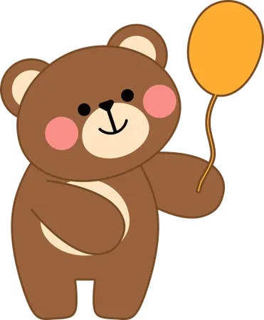 Bear with balloon  Illustration