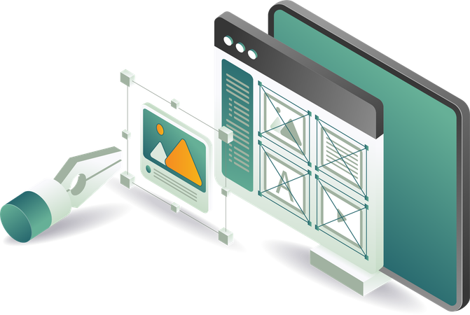 Bearbeiten des Design-Layouts am Computer  Illustration