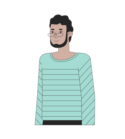 Beard eyeglasses man standing  Illustration