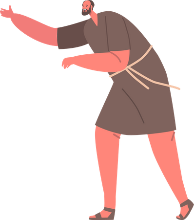 Bearded Ancient Israelite Man Depicted With Traditional Clothing  イラスト