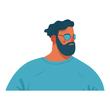 Bearded Boy  Illustration