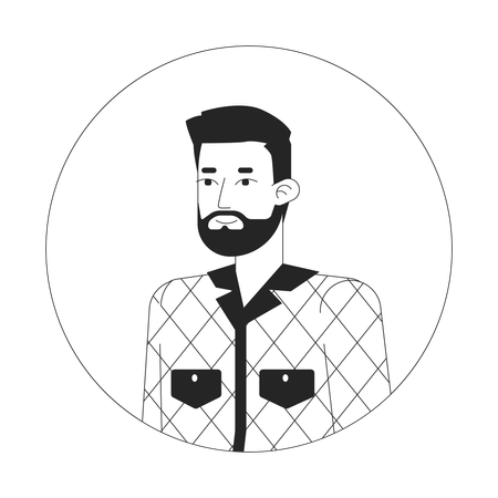 Bearded caucasian man standing  Illustration