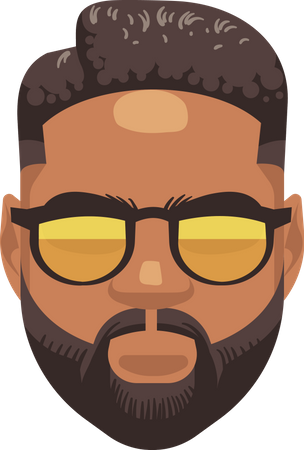 Bearded Hipster Man  Illustration