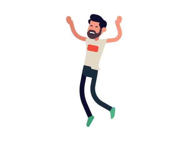 Bearded-man enjoying achievement  Illustration