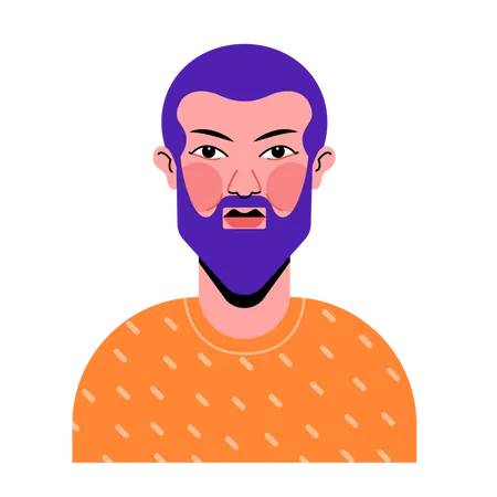 Bearded man  Illustration