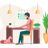 office working table illustrations free