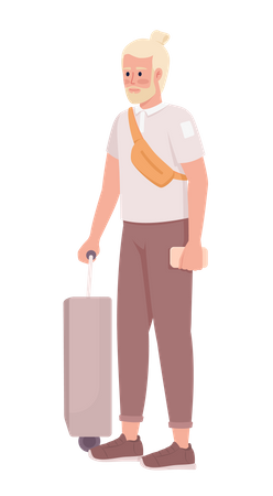 Bearded Passengers With Bags  Illustration